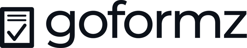The GoFormz logo, featuring a checkmark inside a document icon to the left of the word goformz in bold, black lowercase letters on a light background.